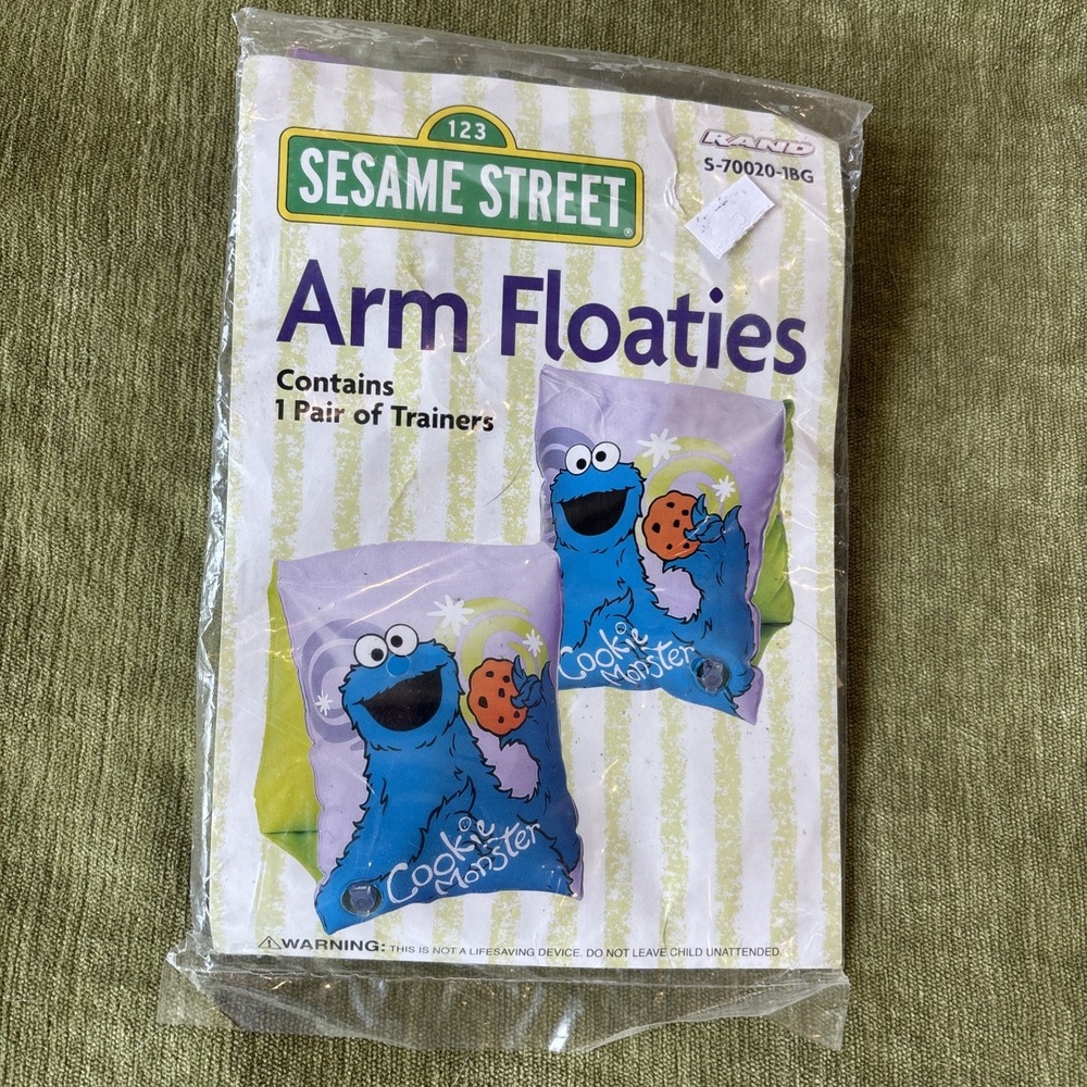 Vintage 2004 Sesame‎ Street Cookie Monster Arm Floaters 1 Pair New In Package